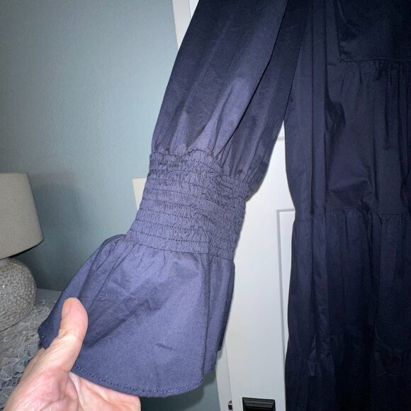 Tuckernuck Pomander Place - Navy Cotton Poplin Kenzo Dress XL - Picture 3 of 6